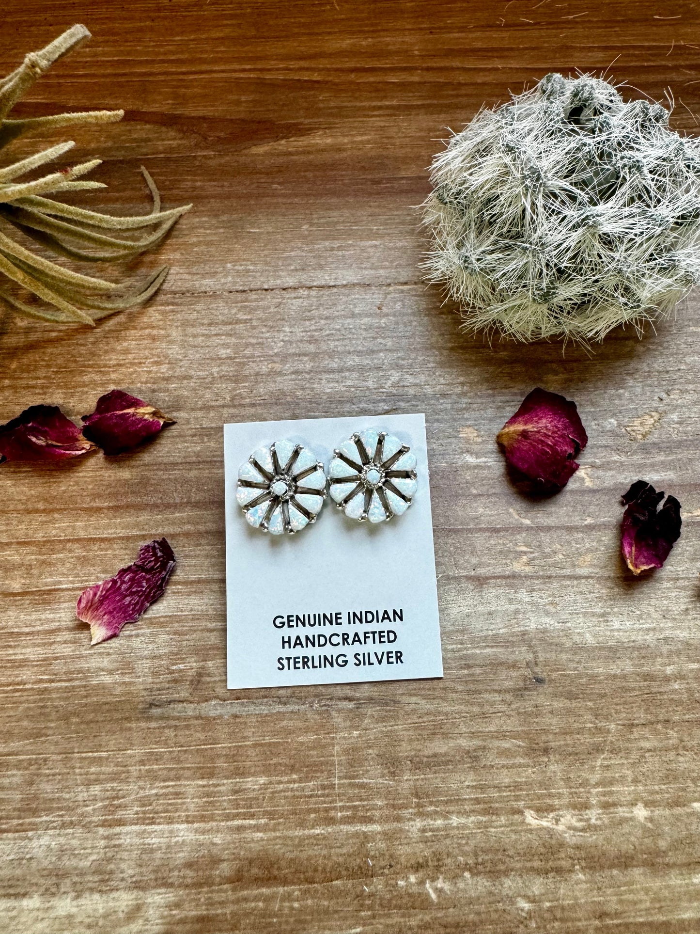 the |Frances| White Opal Cluster Flower Earrings