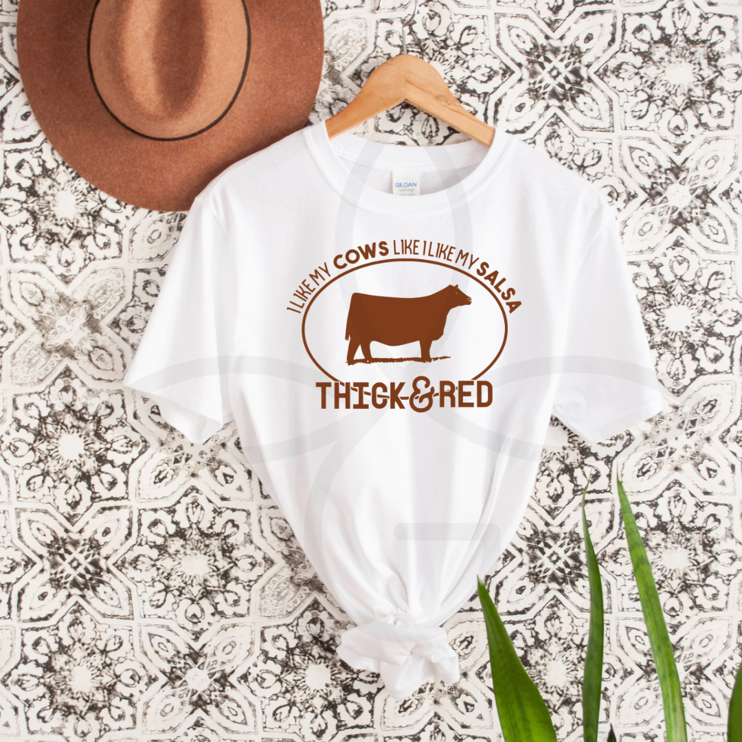 the Red |Cows| ladies tee