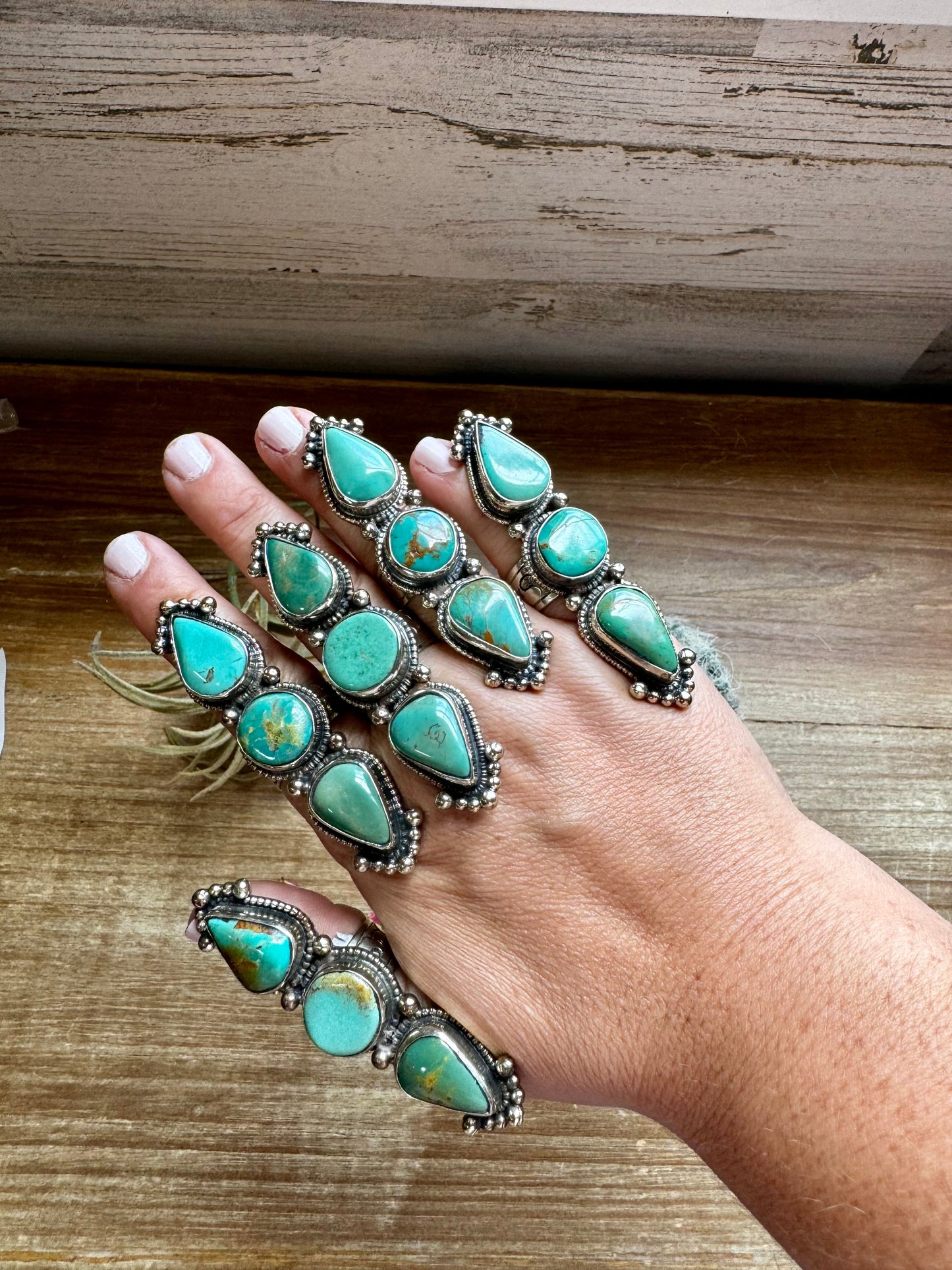 the |Bevie| Long Turquoise Ring {adjustable}