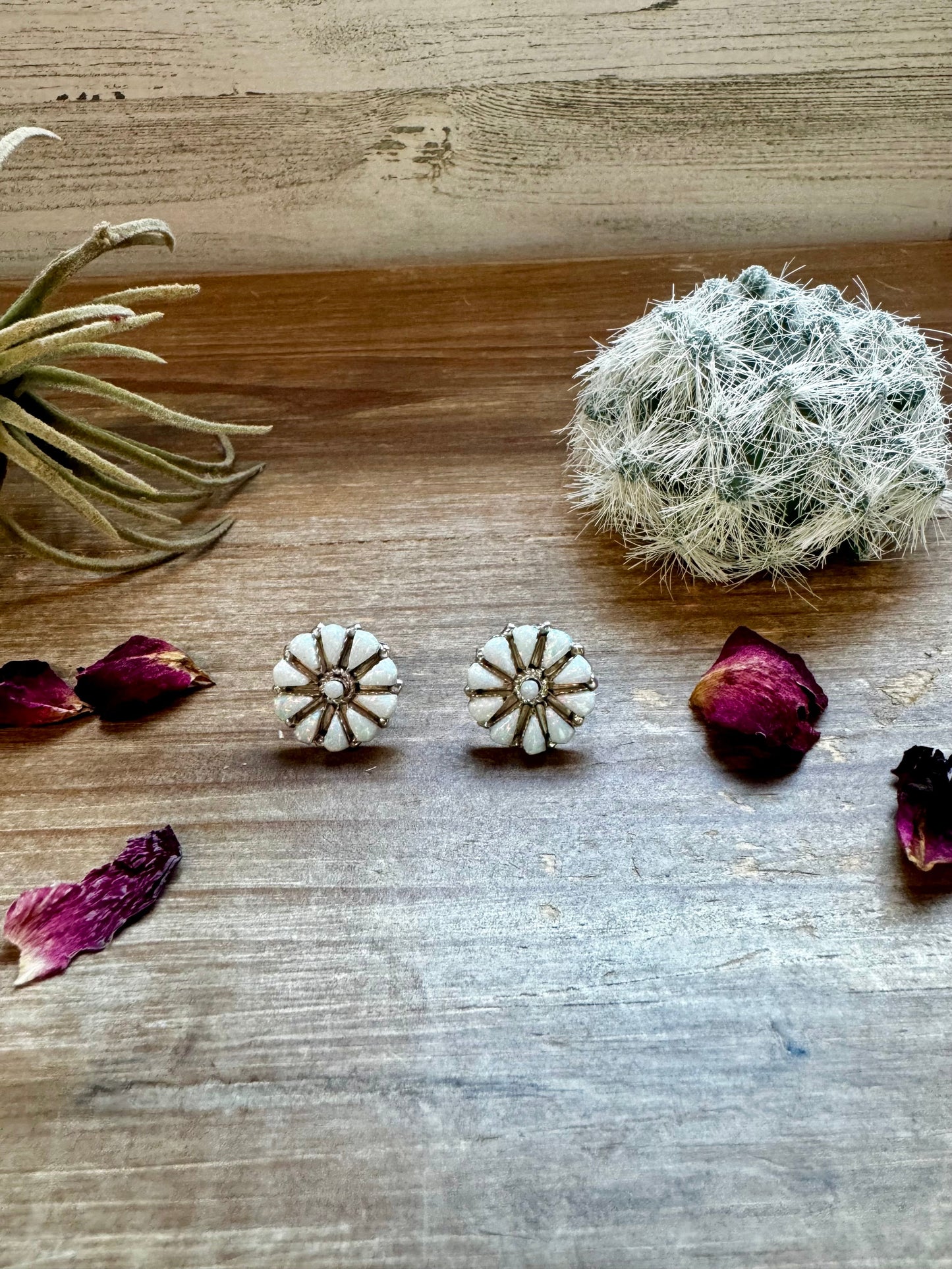the |Frances| White Opal Cluster Flower Earrings