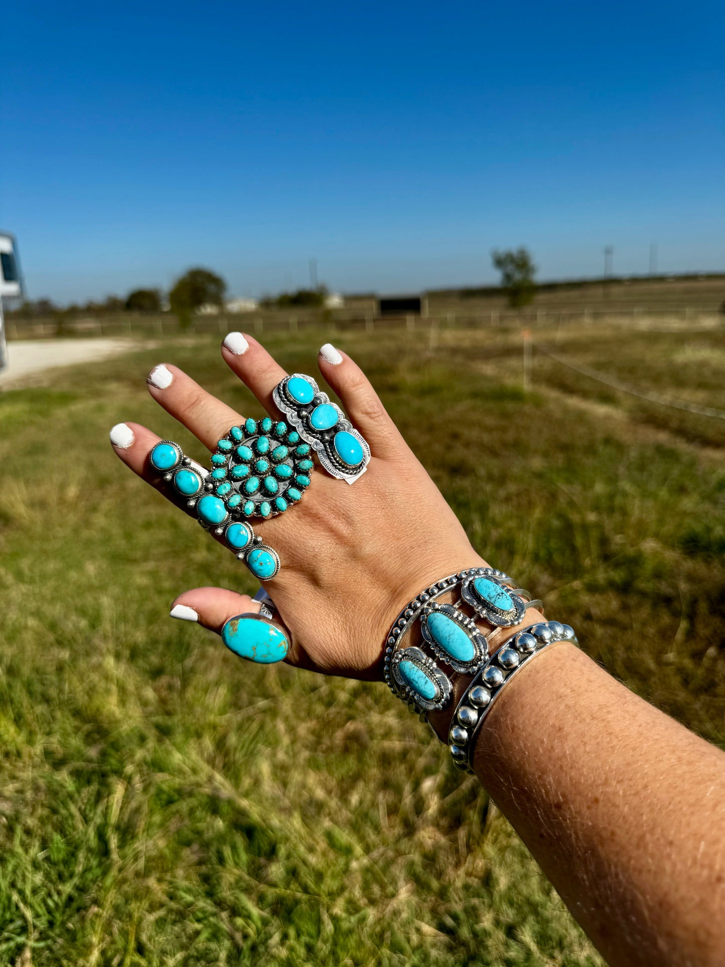 the |Banks| Oval Kingman Turq. Ring {adjustable}