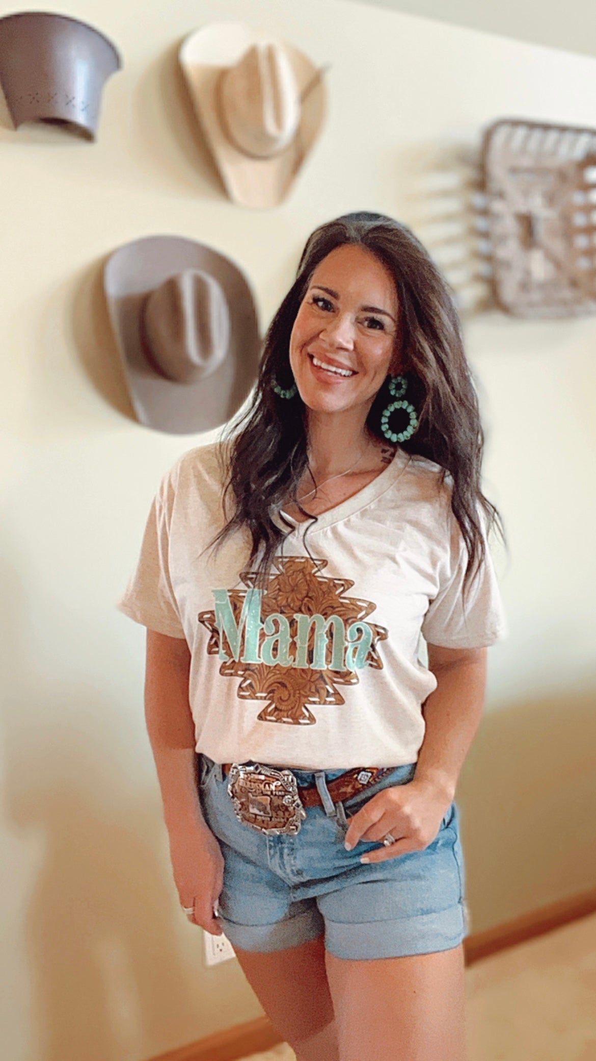 the Tooled + |Turquoise| Mama ladies tee