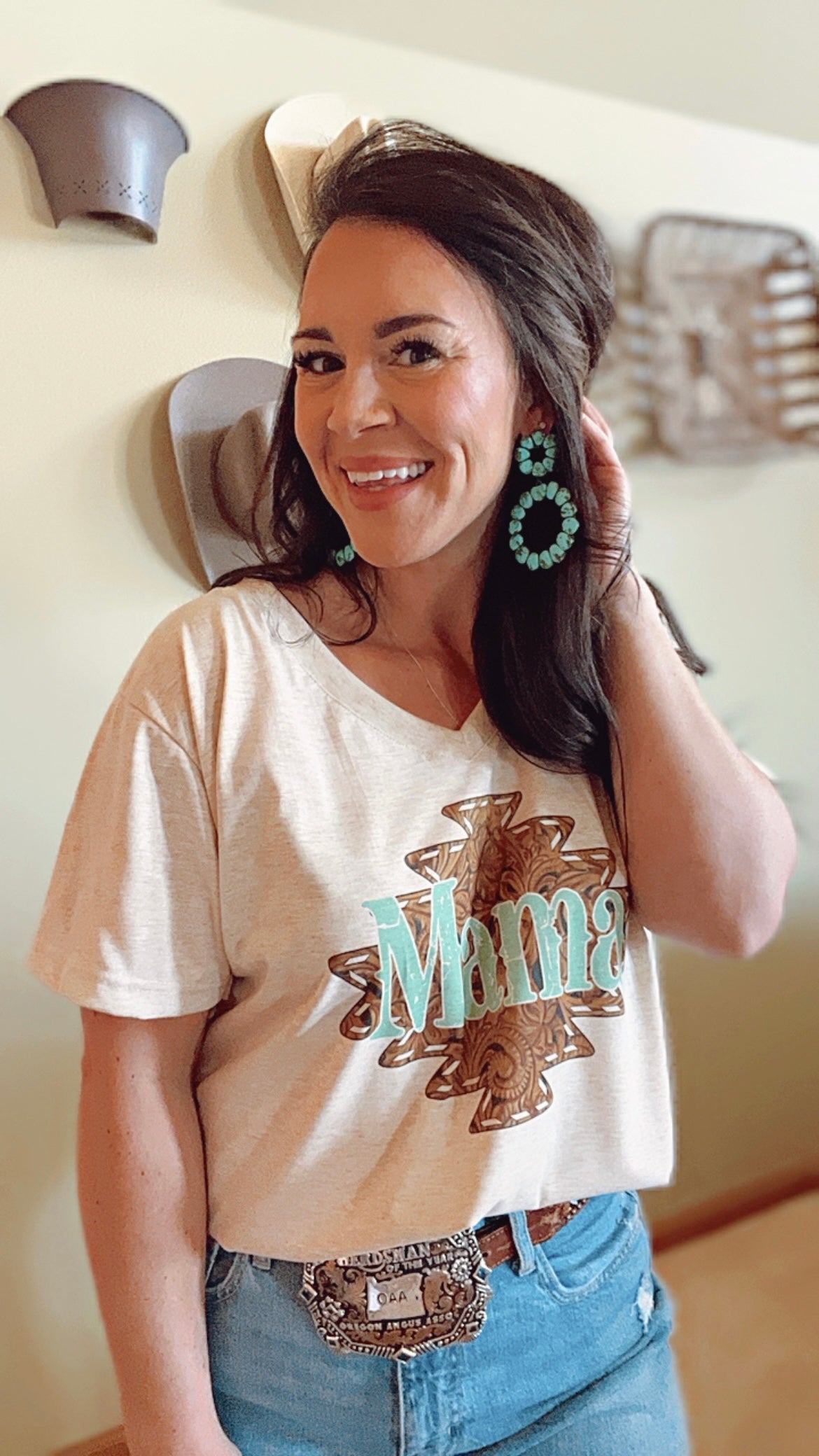 the Tooled + |Turquoise| Mama ladies tee