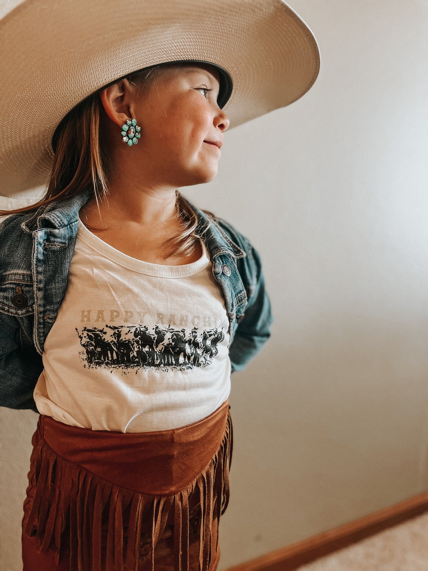 the Happy Ranchin' tank or tee