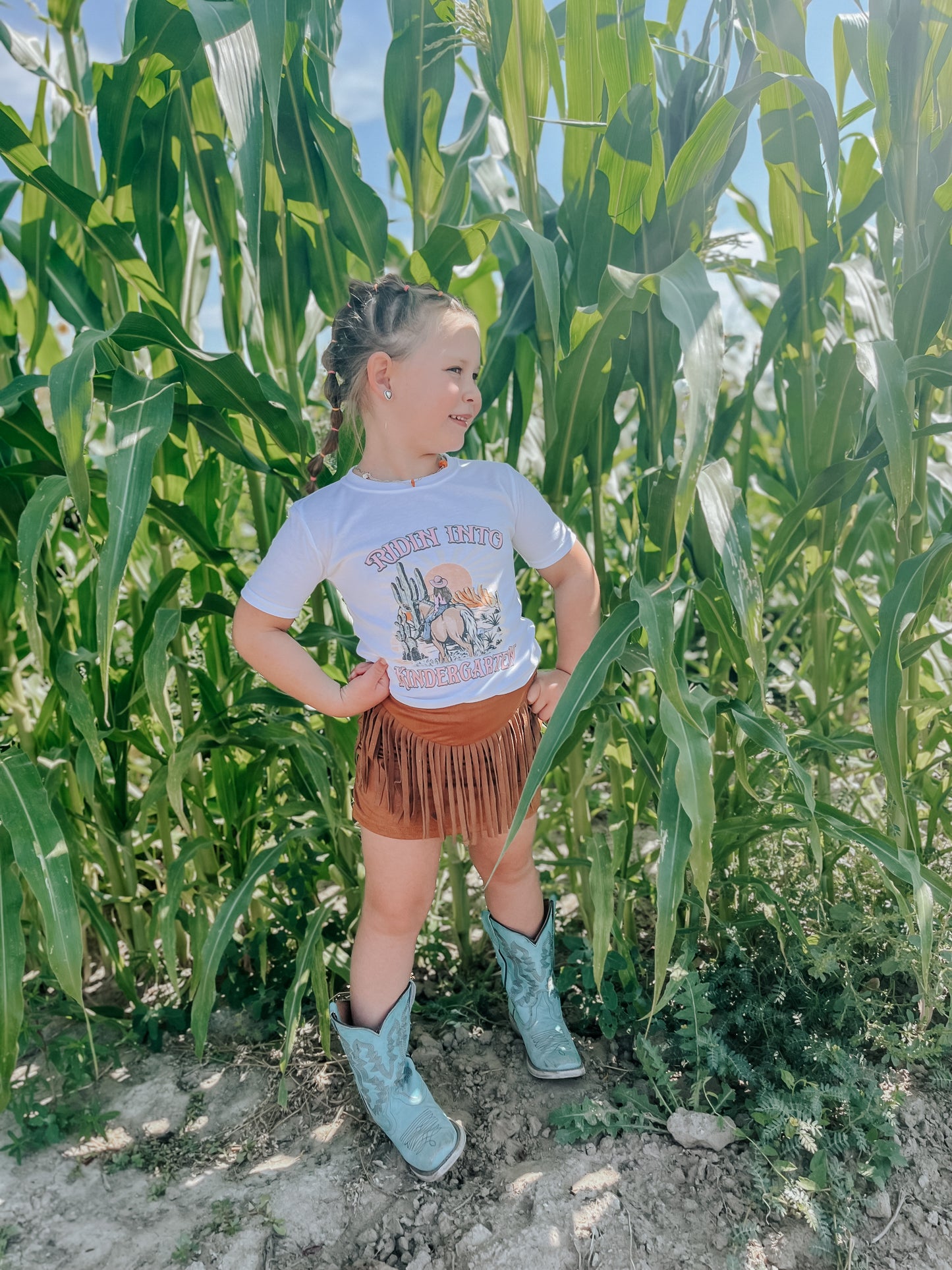 the Riding into |Kindergarten| tee littles