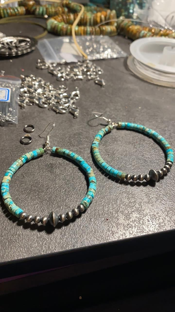 the |Ada| Sterling + Variscite Hoops