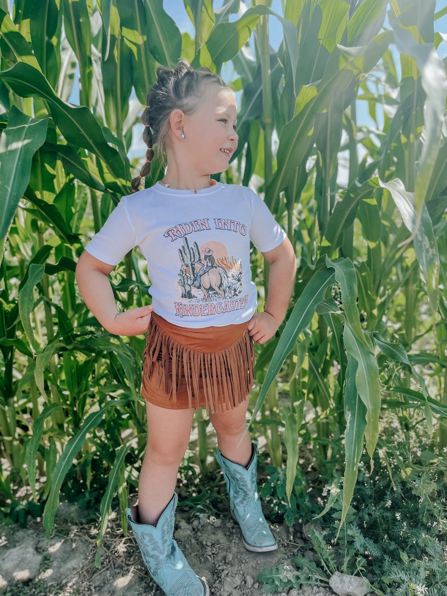 the Riding into |Kindergarten| tee littles