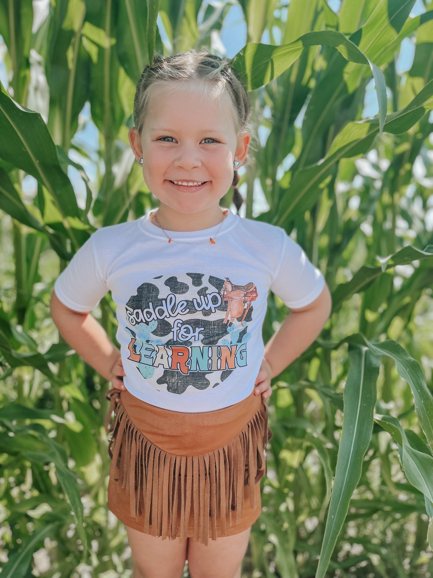 the Saddle Up for |Learning| tee littles