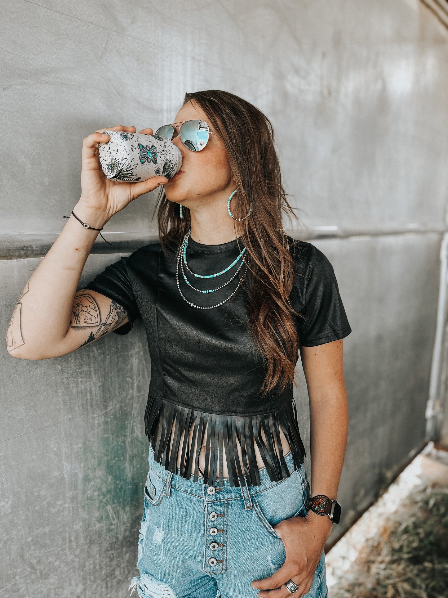 the Summertime |Blues| Navajo + Turquoise Hoops