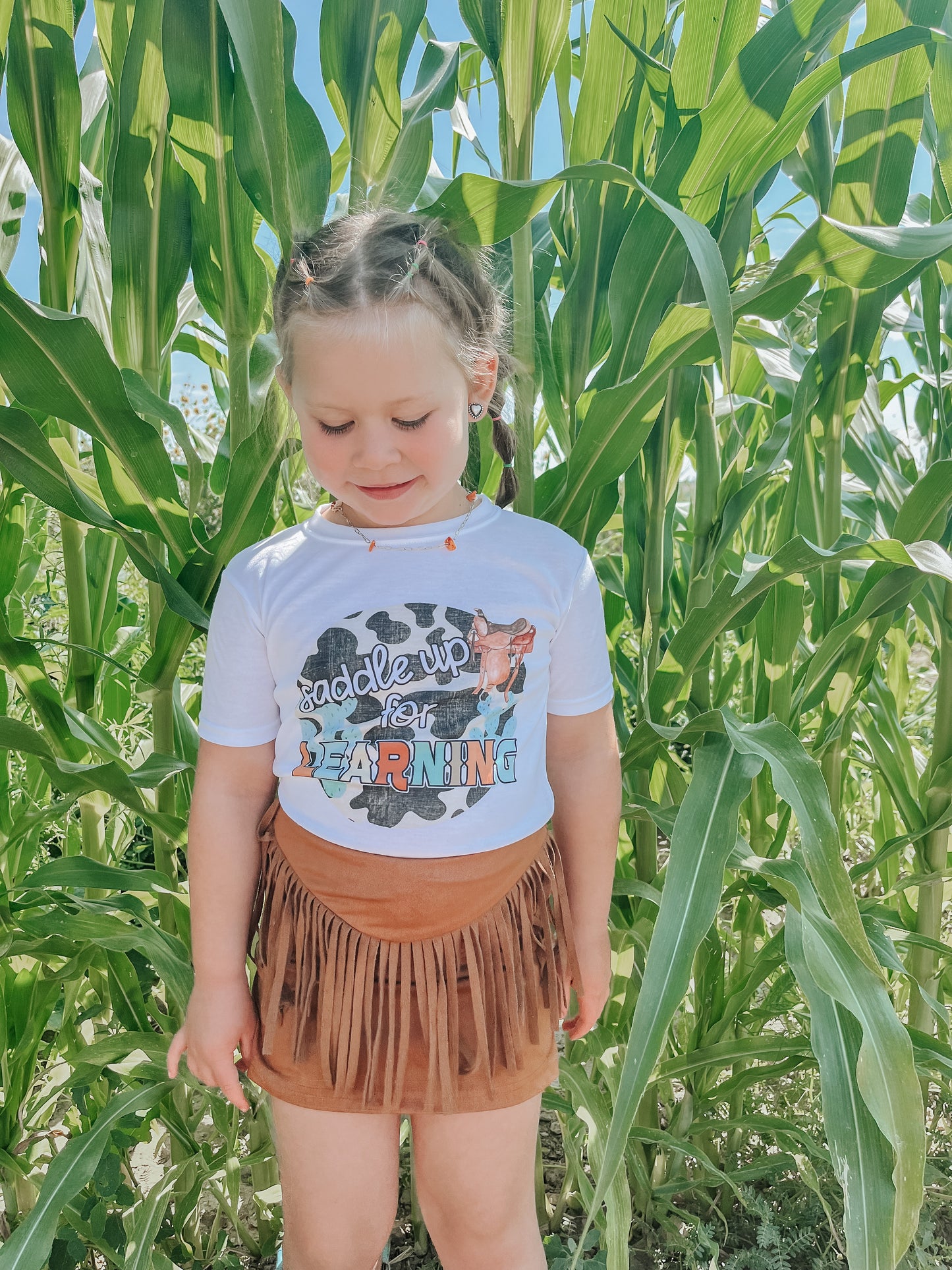 the Saddle Up for |Learning| tee littles