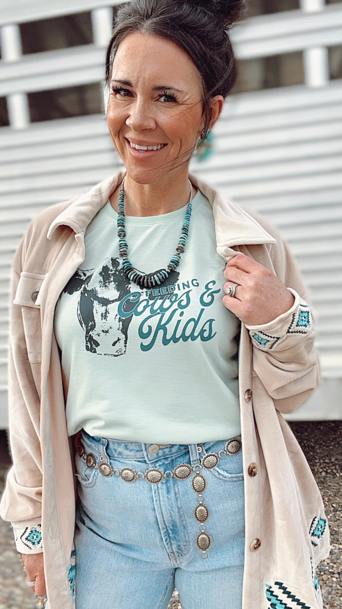 the Feeding Cows + |Kids| ladies tee