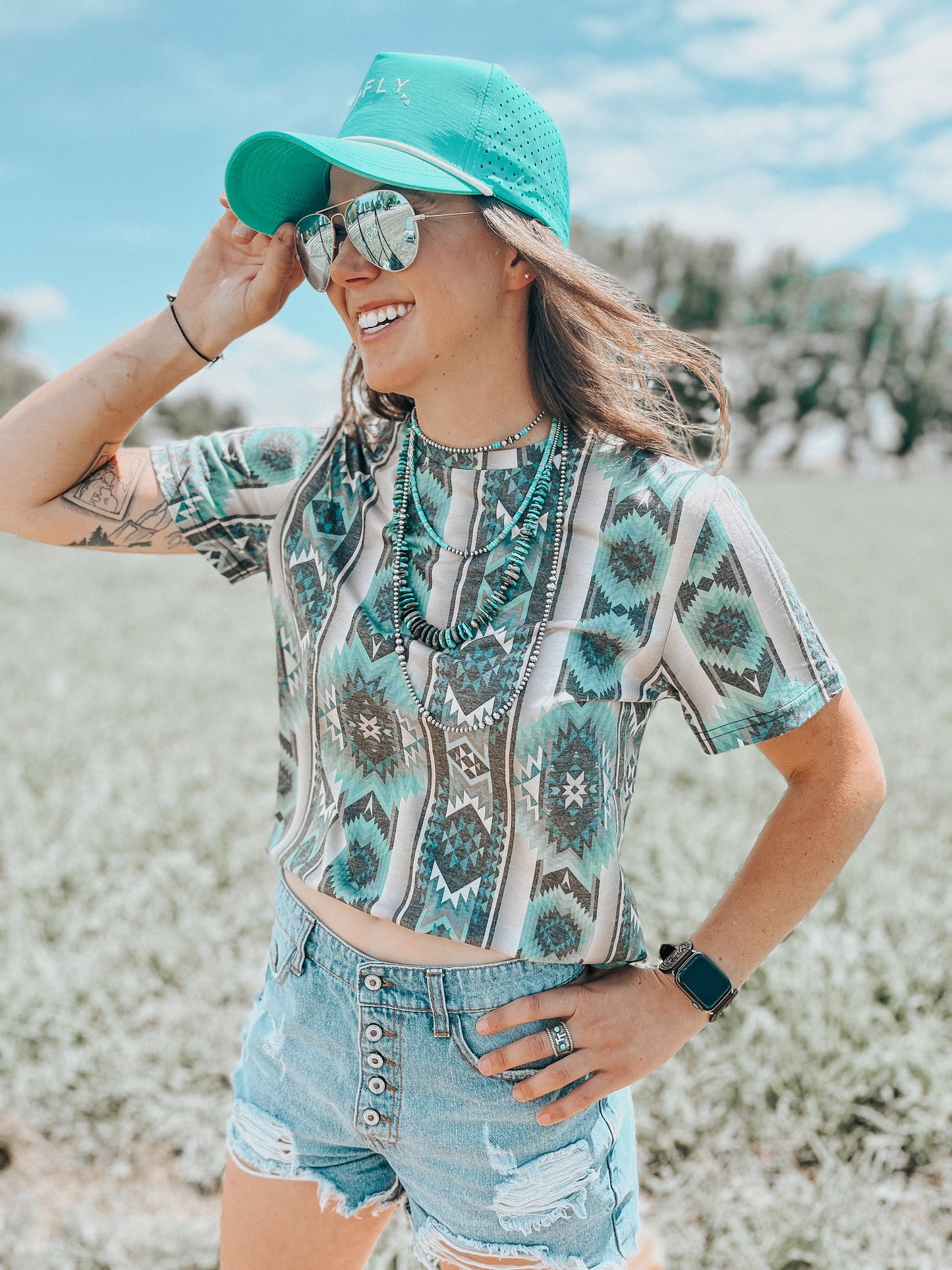 the Open the |Gate| Real Navajo choker with composite turquoise