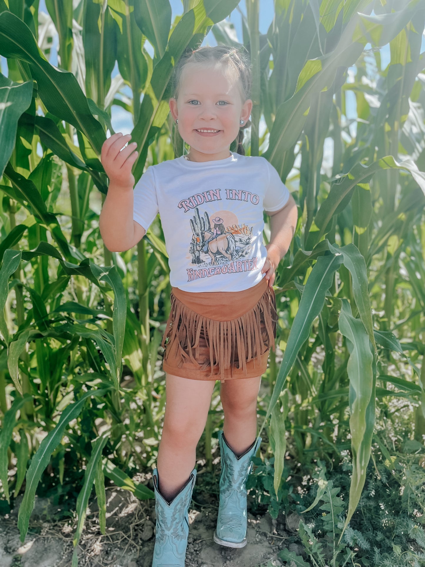 the Riding into |Kindergarten| tee littles