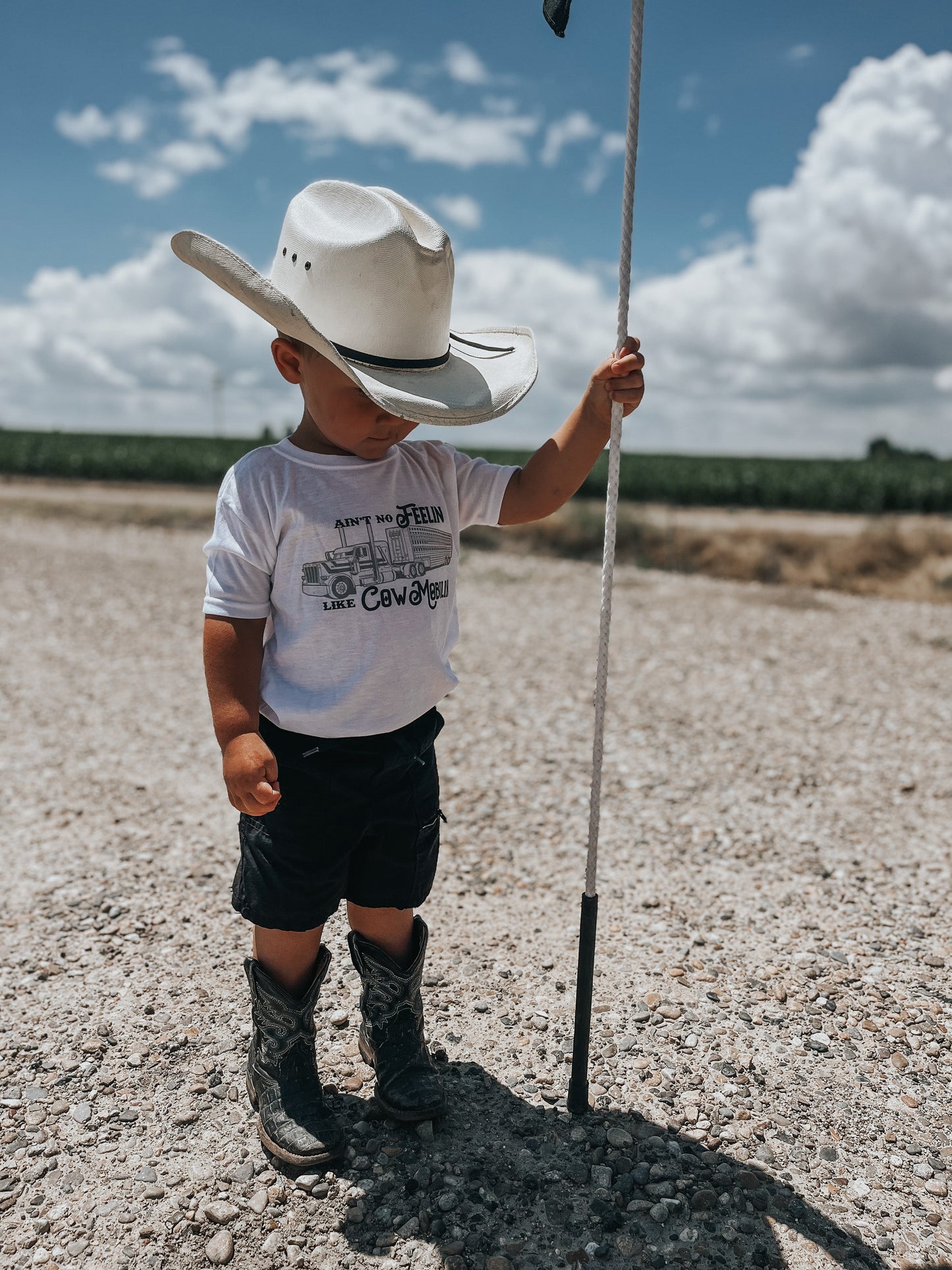 the Ain't No |Feelin'| like Cow Mobilin' onesie + tee