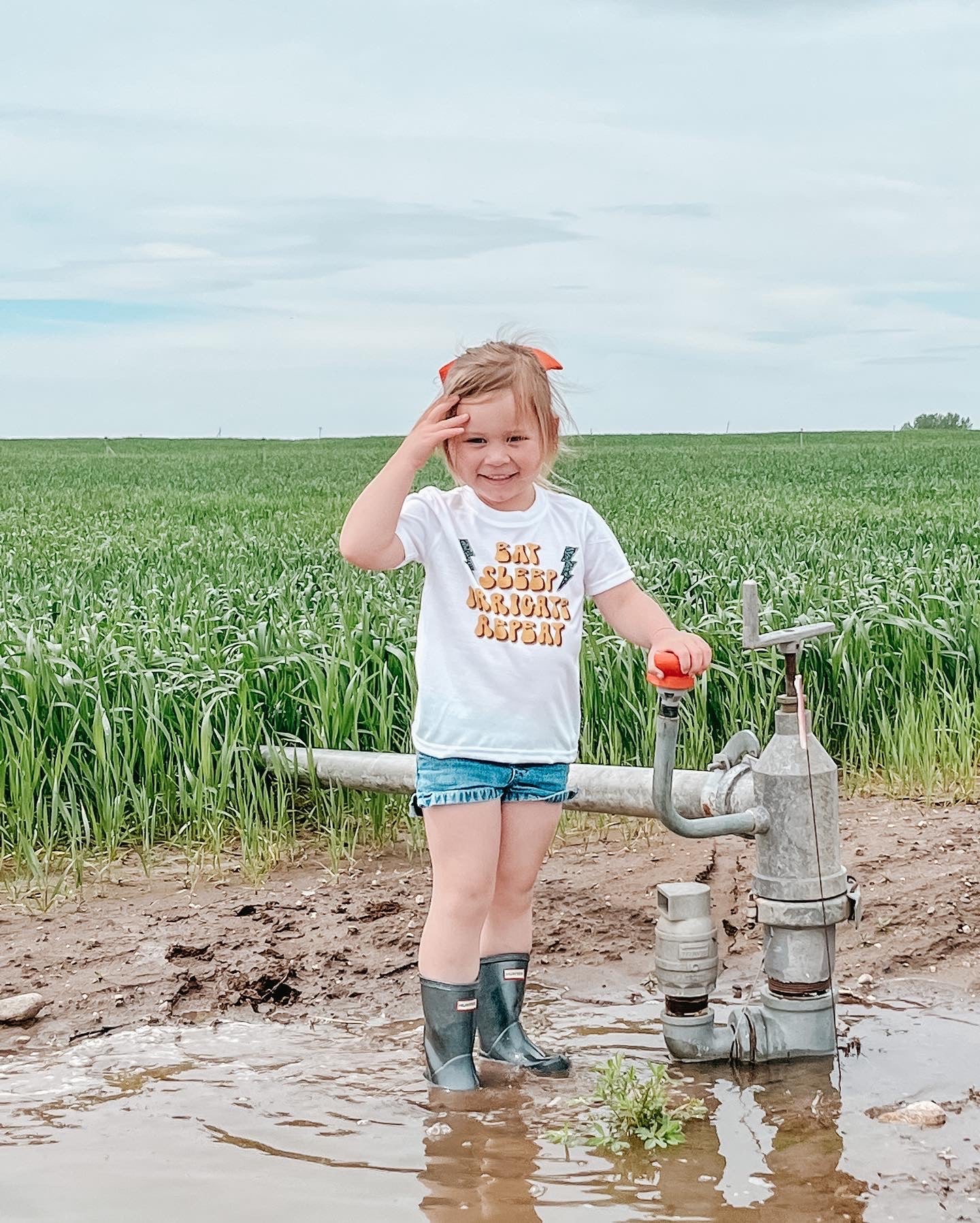 the Eat. Sleep. Irrigate. Repeat. onesie + tee