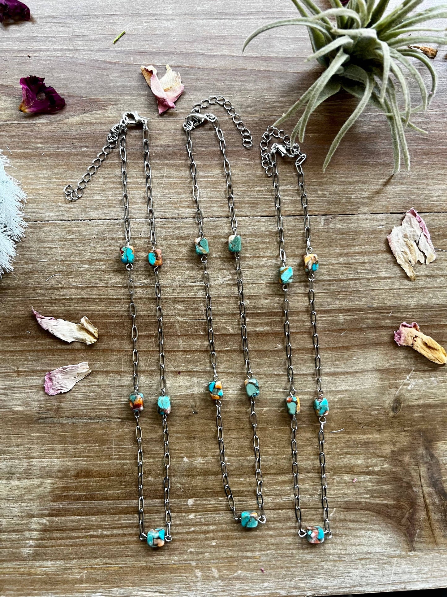 the Happy |Instead| Chain choker with turquoise + Spiny