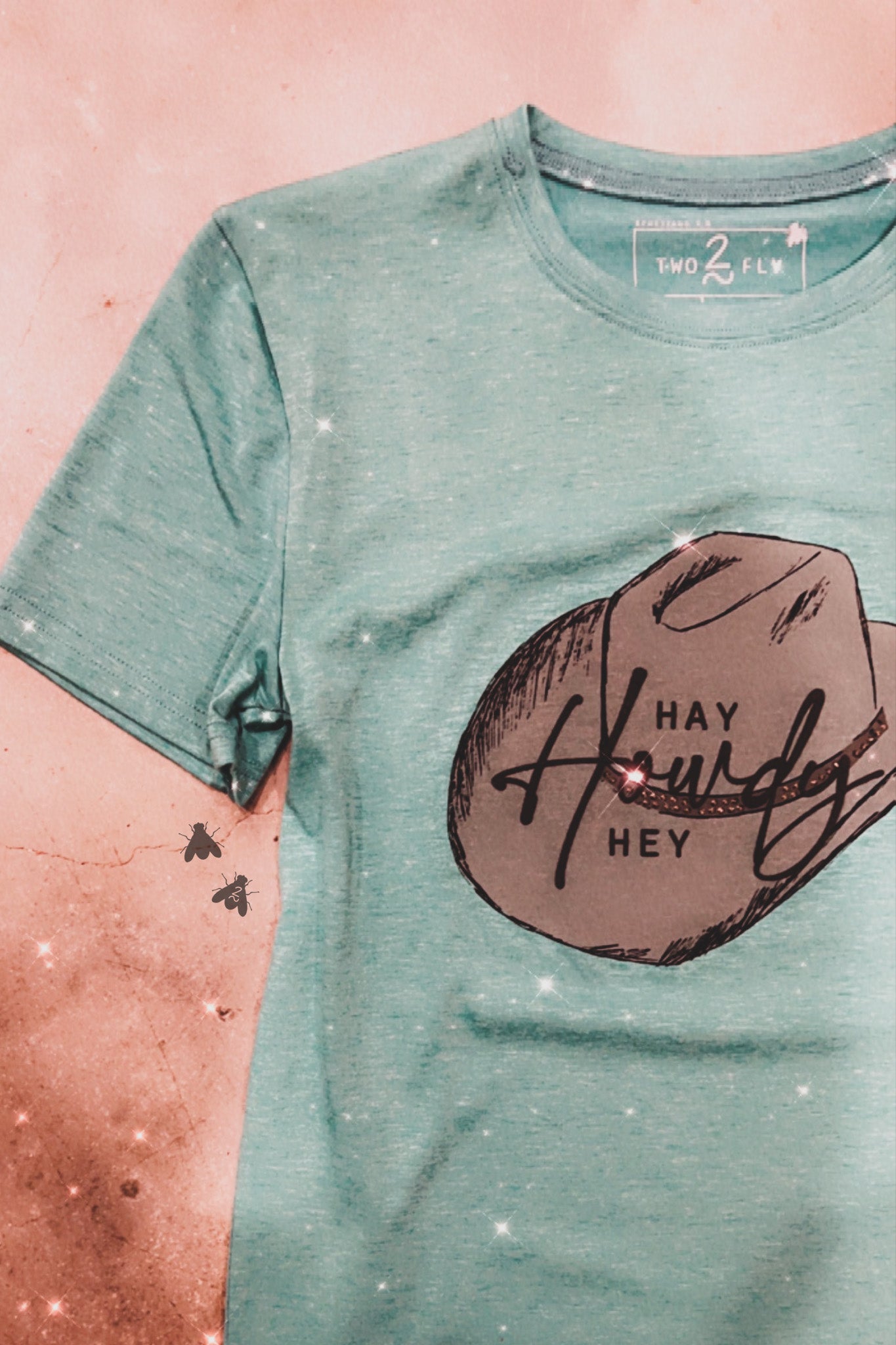 the Hay |Howdy| Hey blingy ladies tee