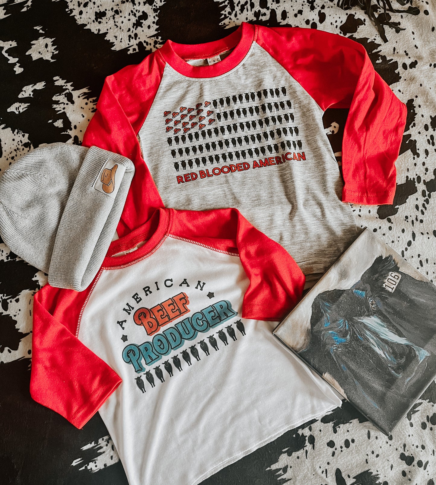 the Red Blooded |American| 3/4 sleeve raglan