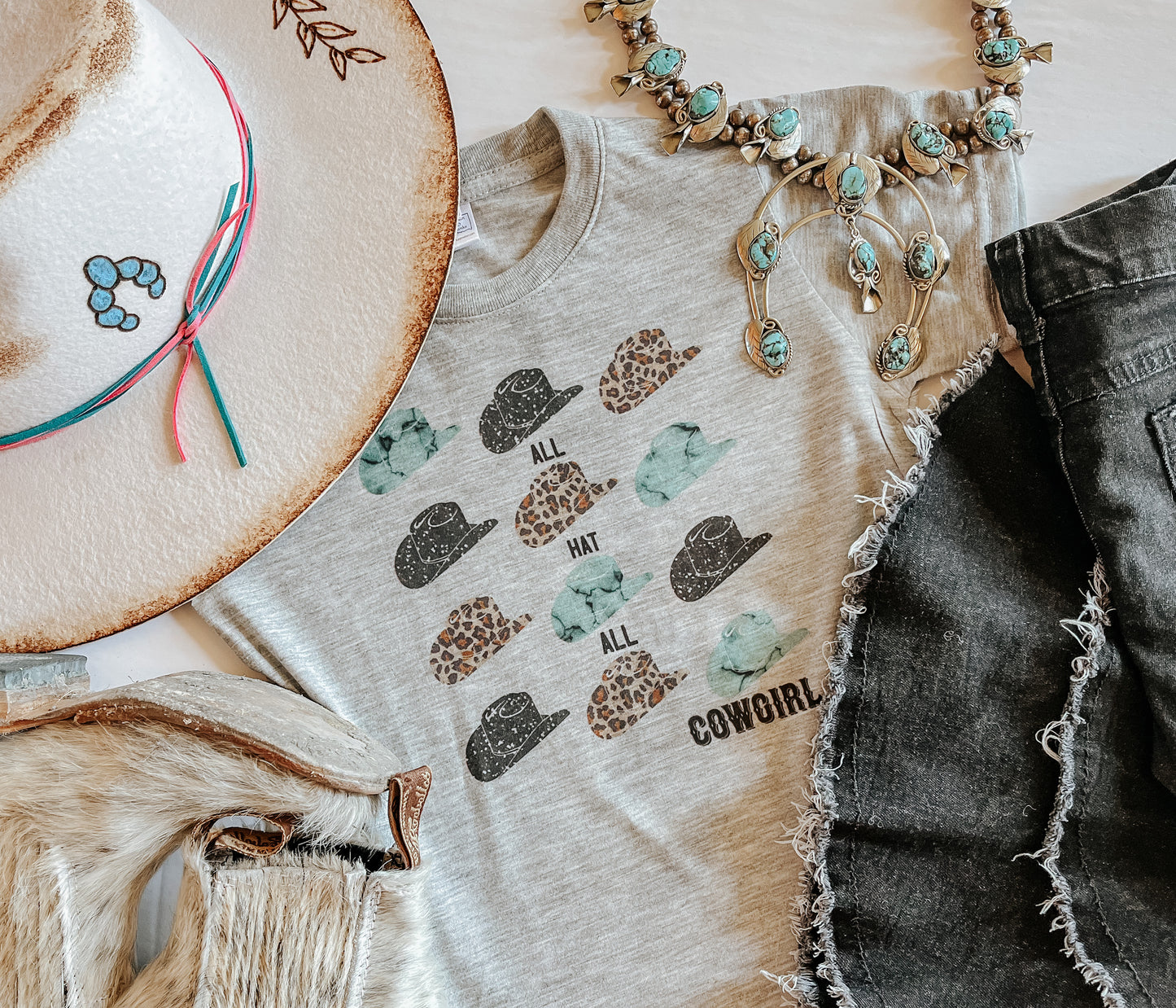 the All Hat All |Cowgirl| ladies tee