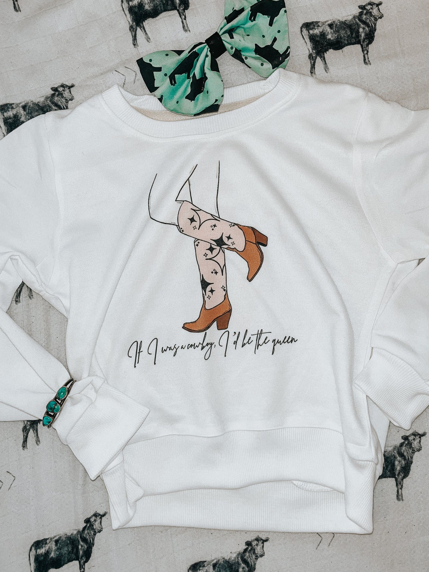 the If I Was a Cowboy, I'd Be the |Queen| ladies tee