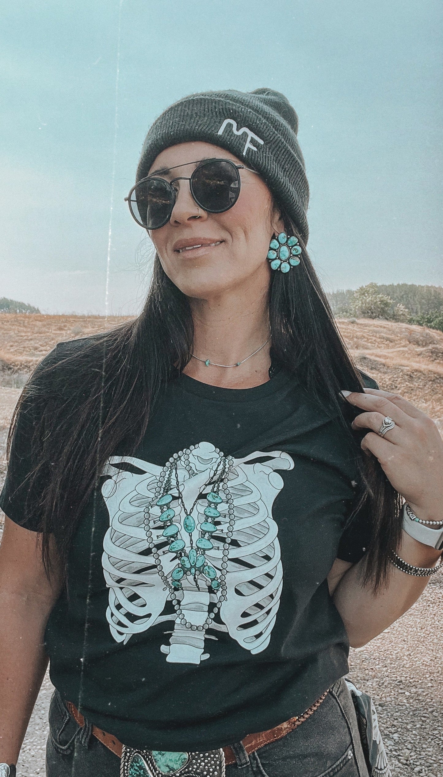 the Turquoise Till I |Die| Ladies crewneck sweater