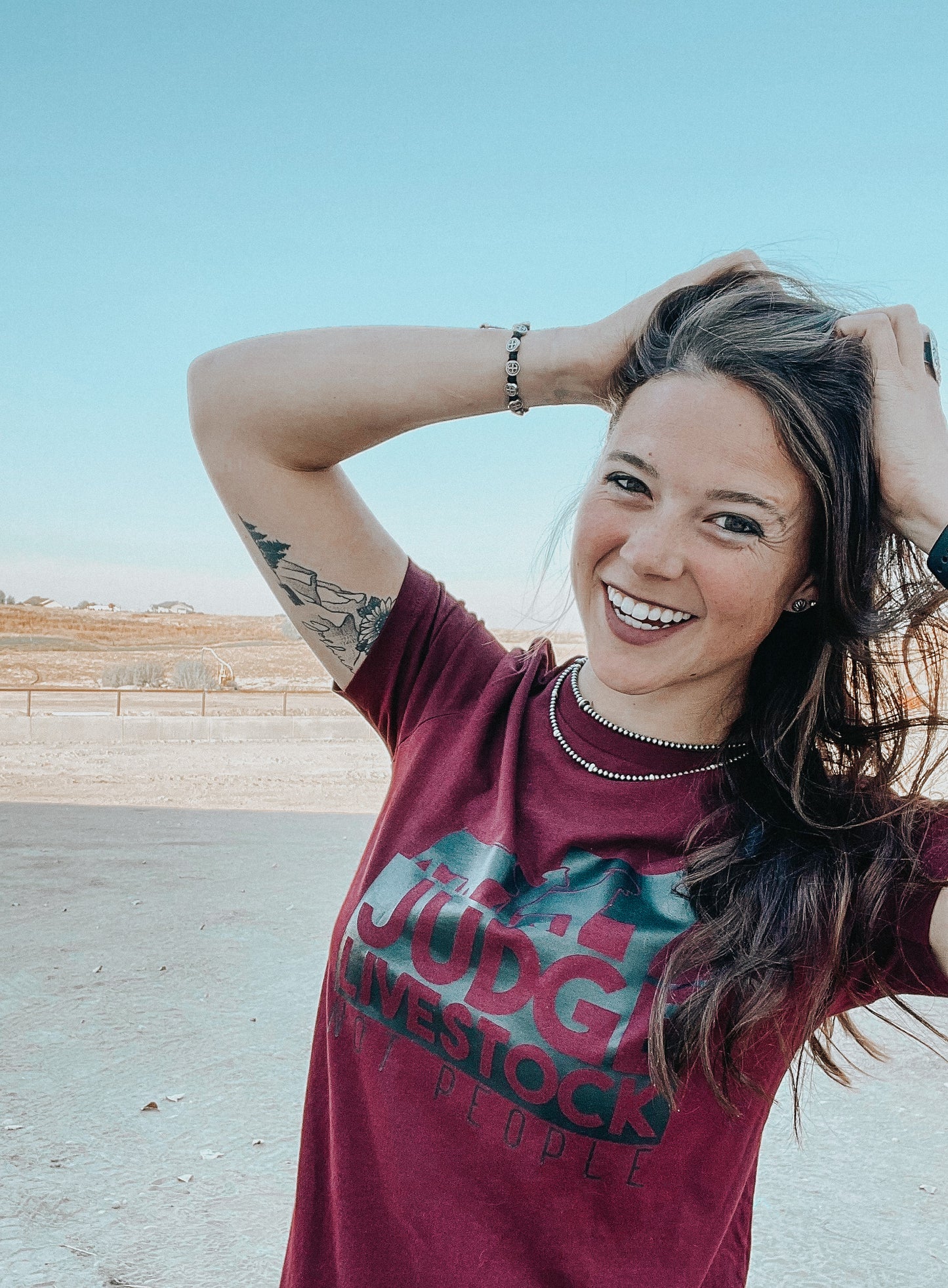 the Judge |Livestock| ladies maroon tee