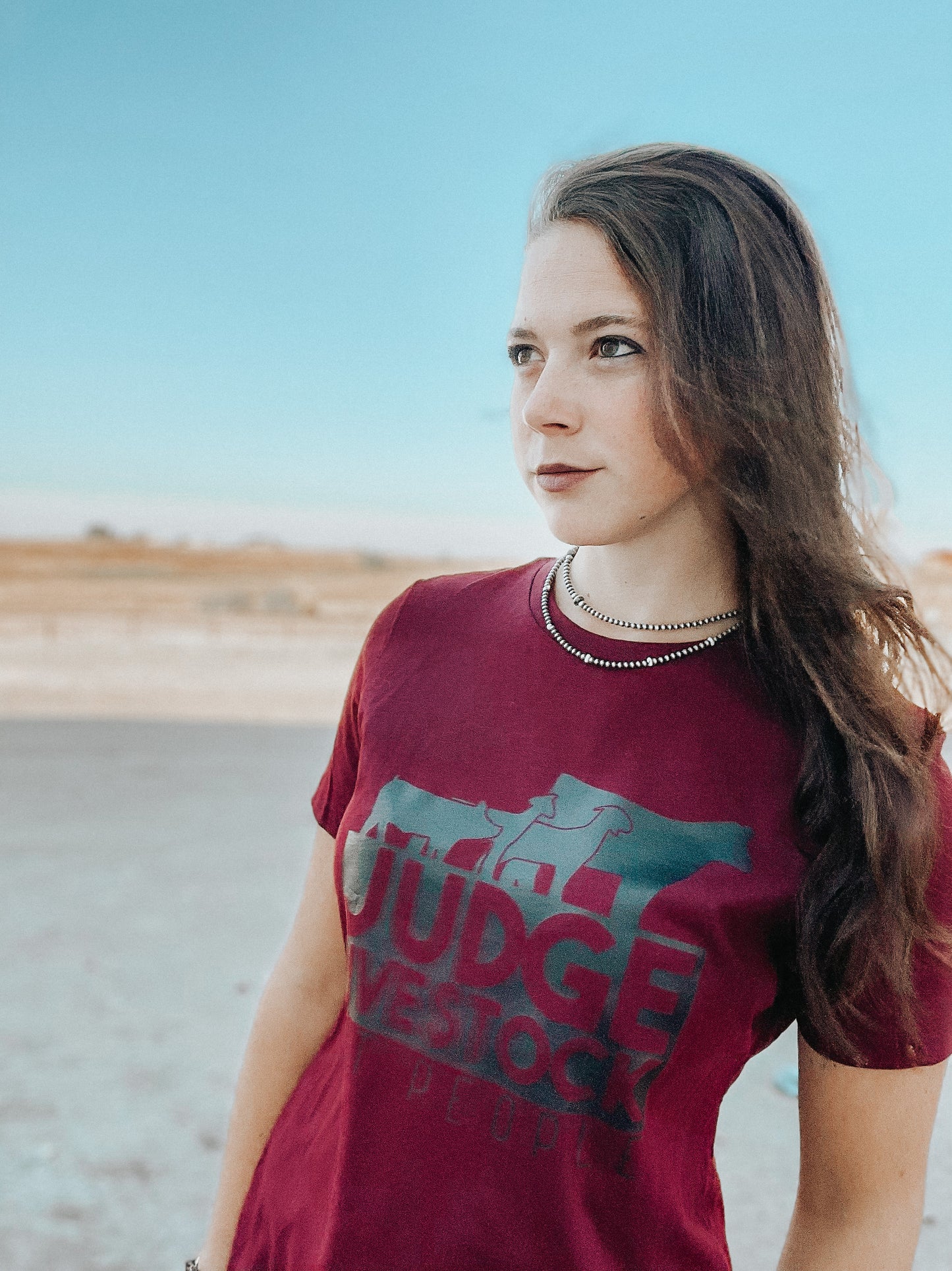 the Judge |Livestock| ladies maroon tee