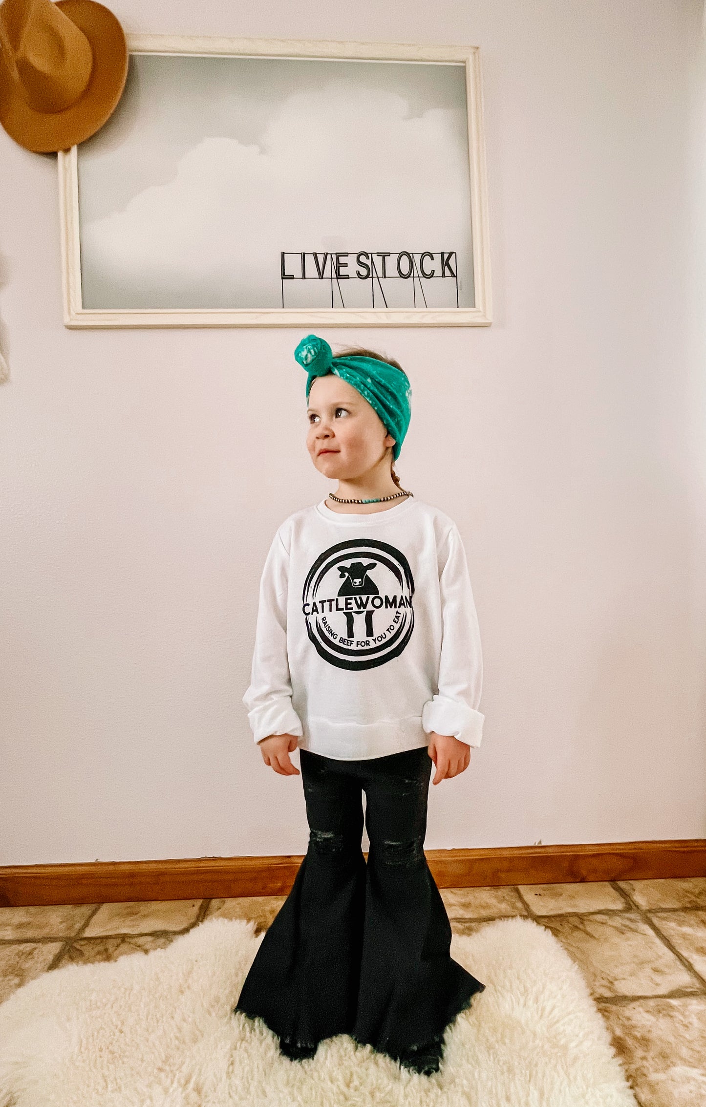 the CattleWoman |Raising| Beef for You to Eat Crewneck