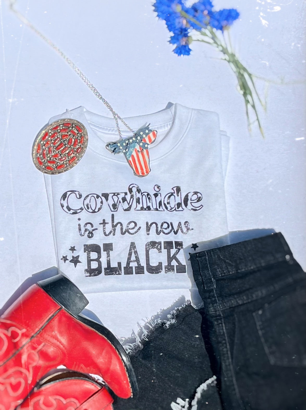 the Cowhide is the New |Black| onesie + tee