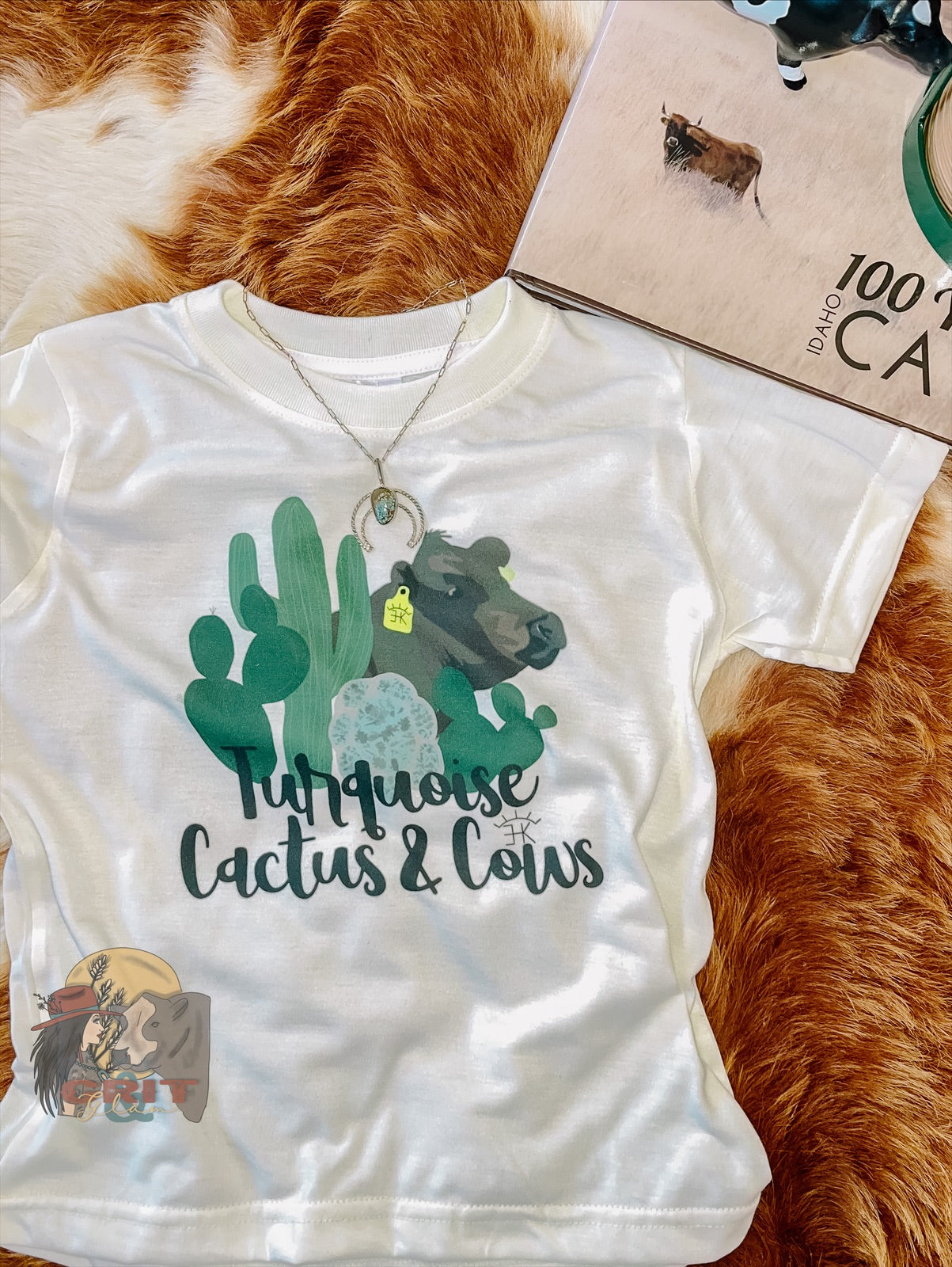 the Turquoise, Cactus + |Cows| onesie + tee