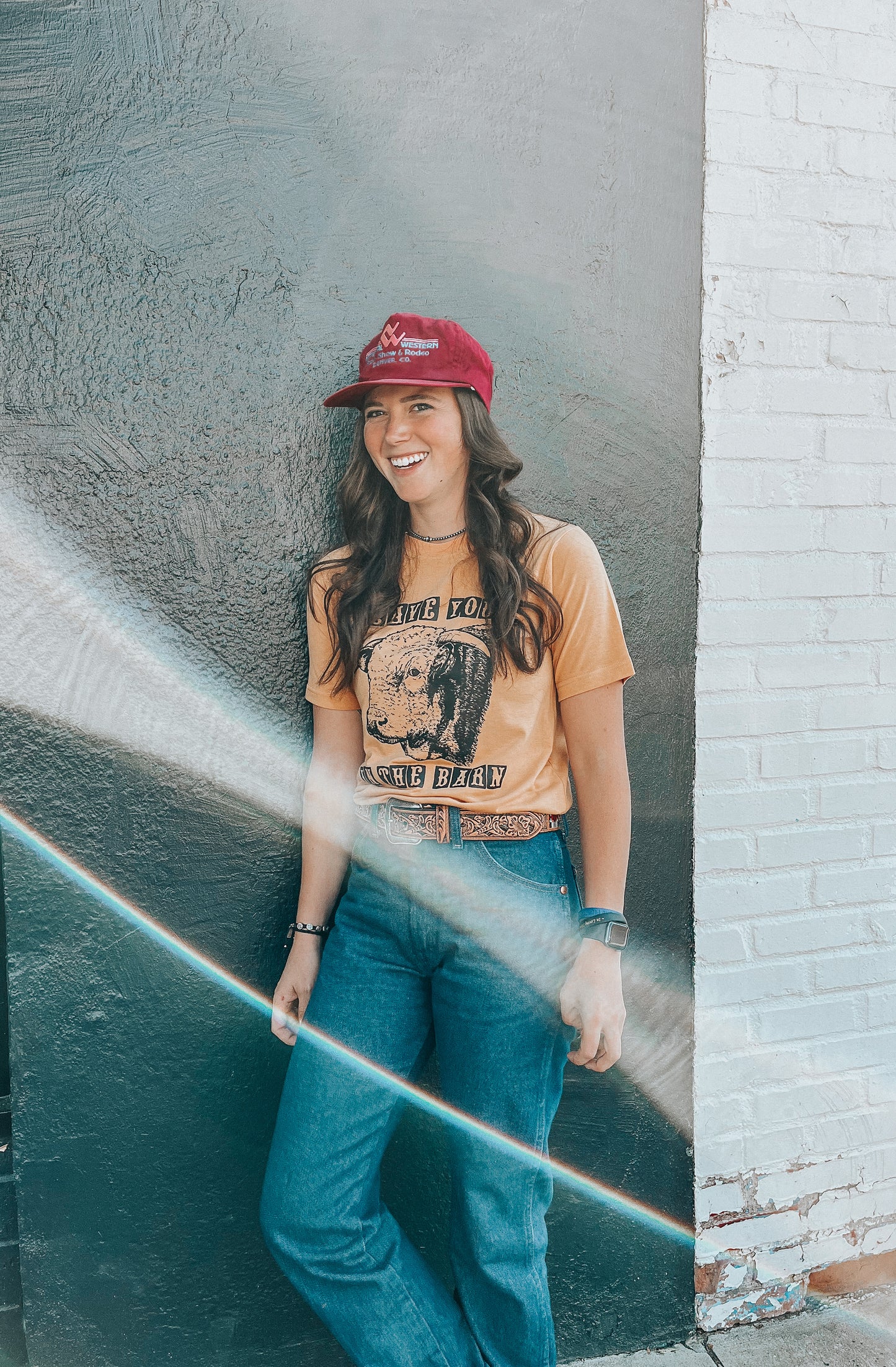 the Leave Your |Bull| ladies burnt orange tee