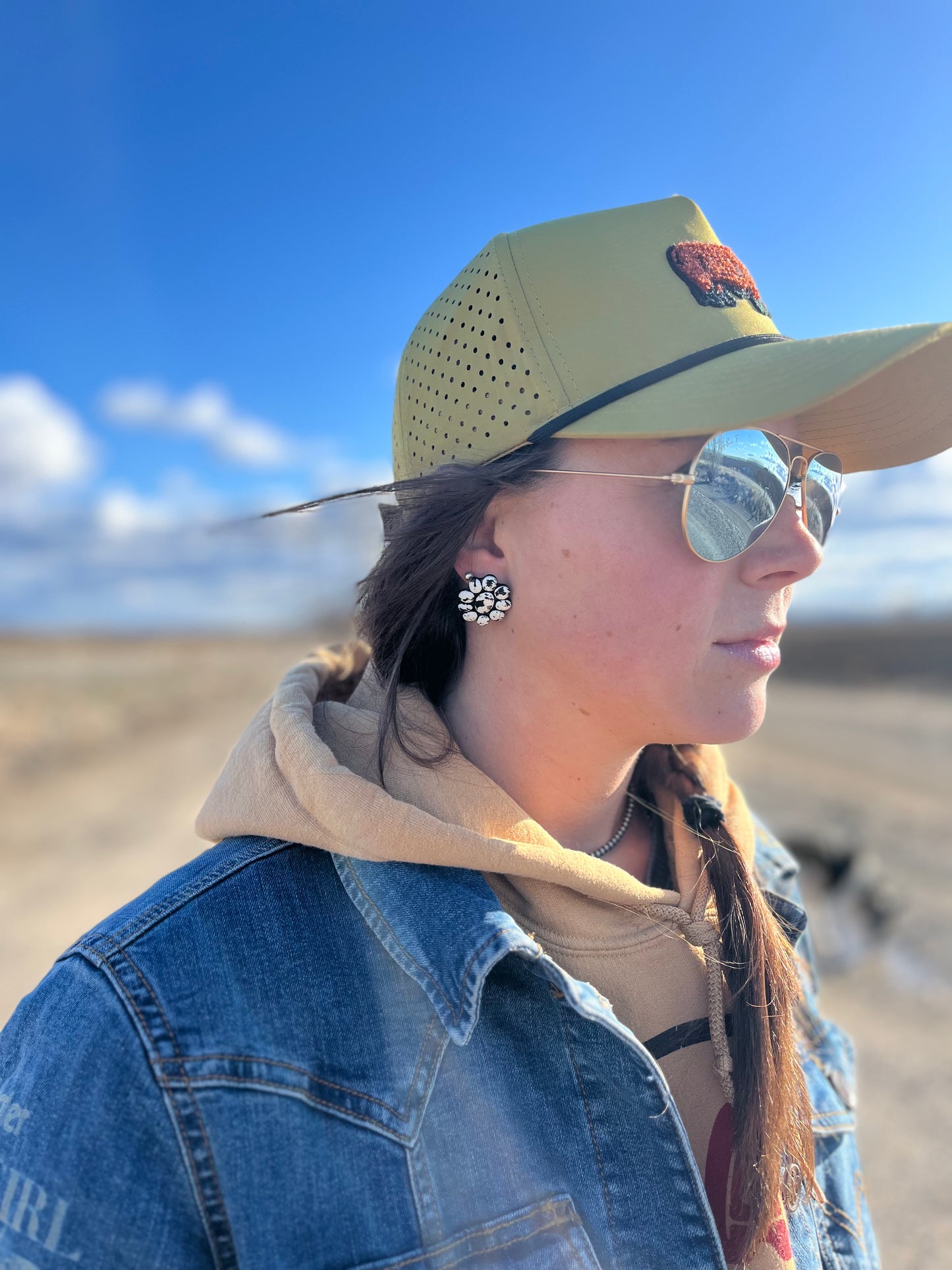 the Mini |Maren| Studs in White Buffalo