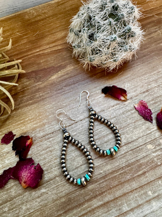 the |Augusta| Sterling + Turq. Hoops