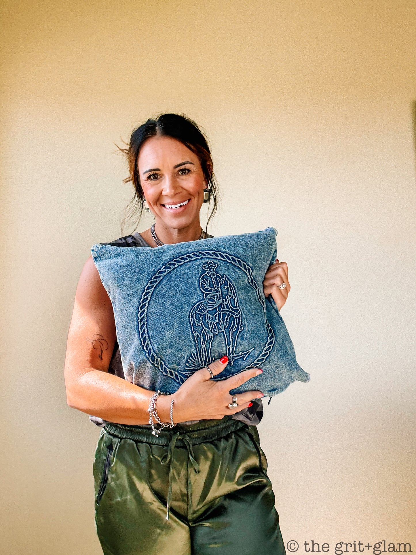 the Denim |Boss| pillow cover