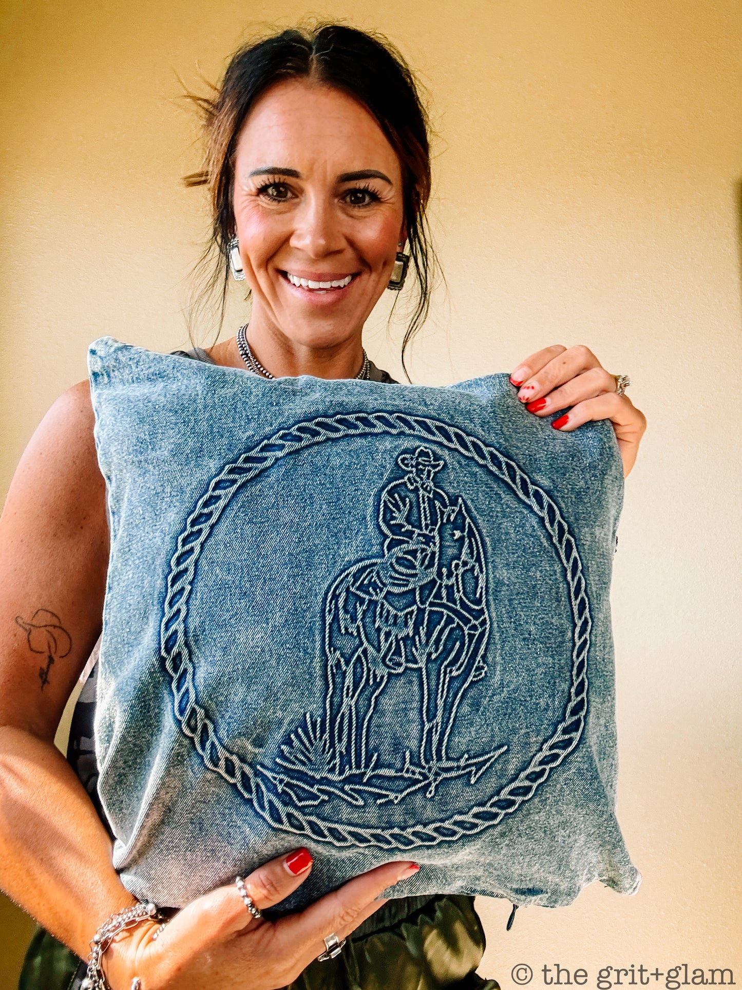 the Denim |Boss| pillow cover
