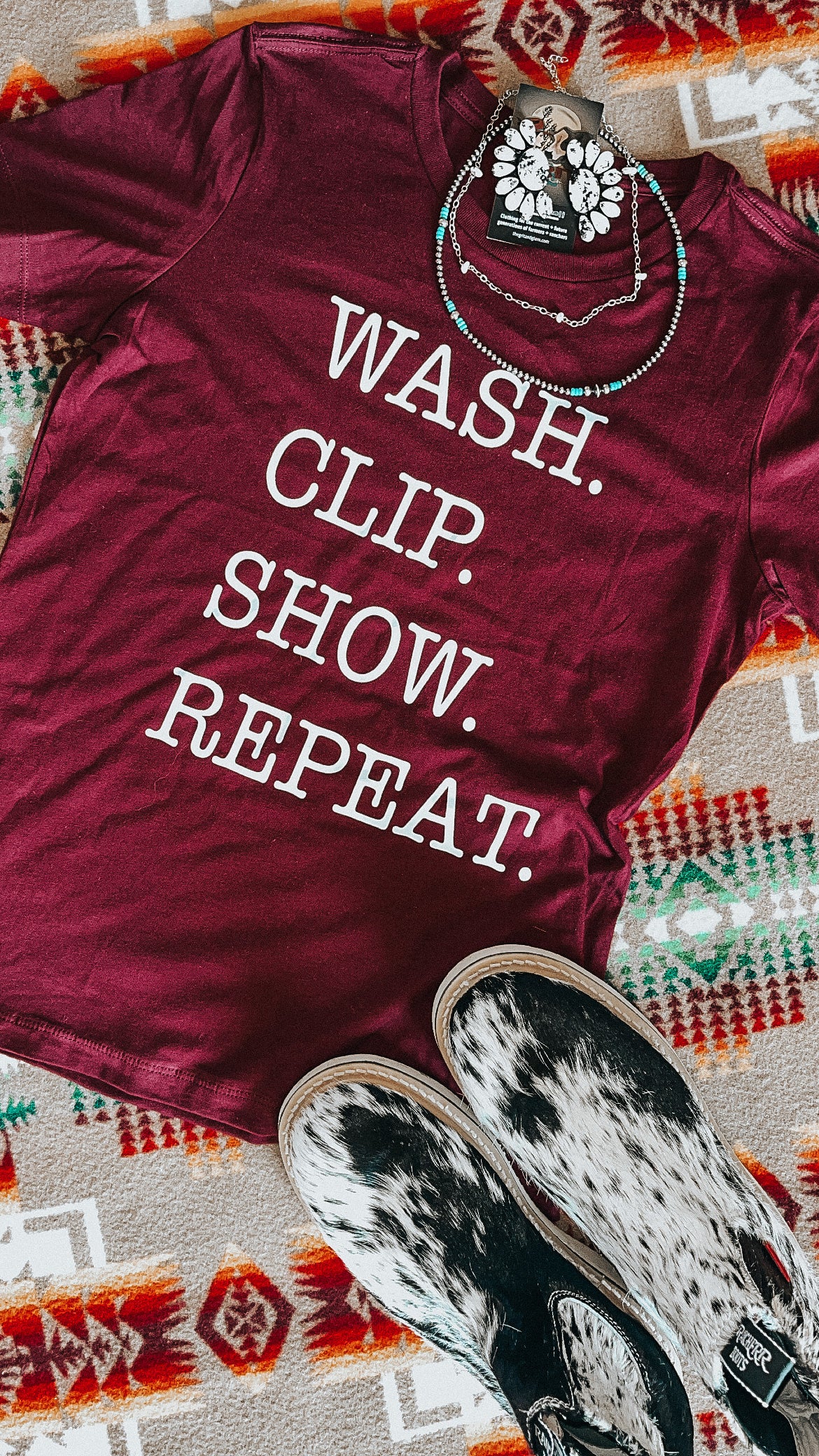 the Wash.Clip.Show.Repeat ladies tee