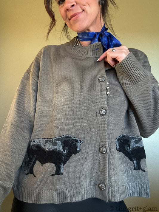 the Angus |Ranch| Royalty cardigan