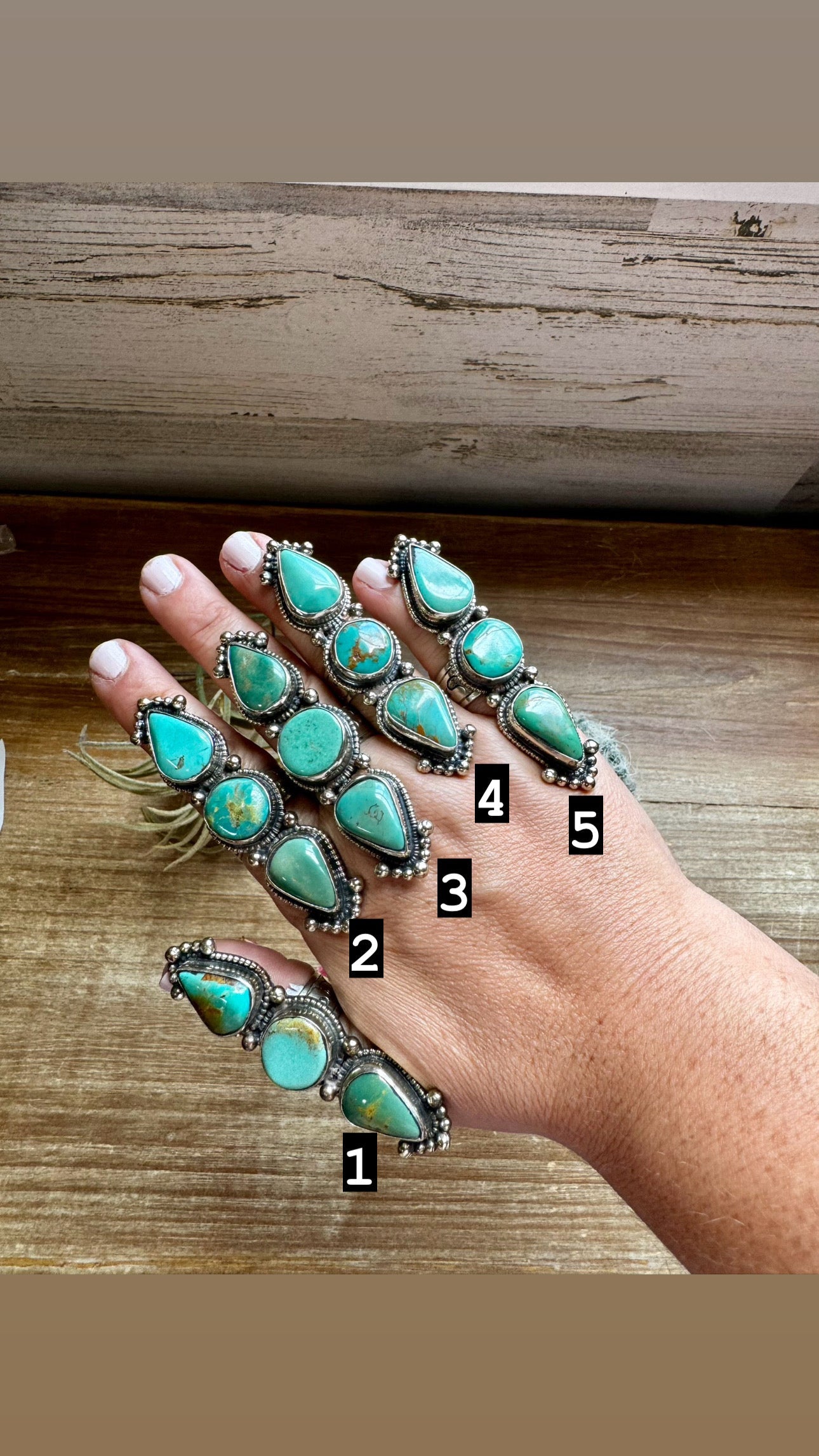 the |Bevie| Long Turquoise Ring {adjustable}