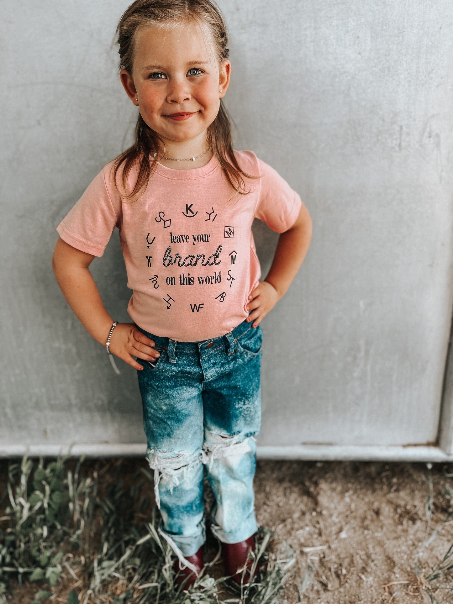 the Leave Your |Brand| on the World littles tee