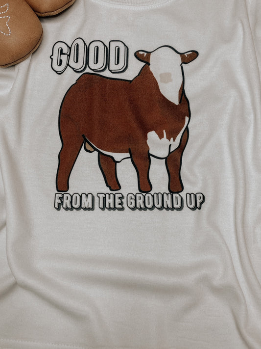 the Good from the |Ground| Up onesie + tee