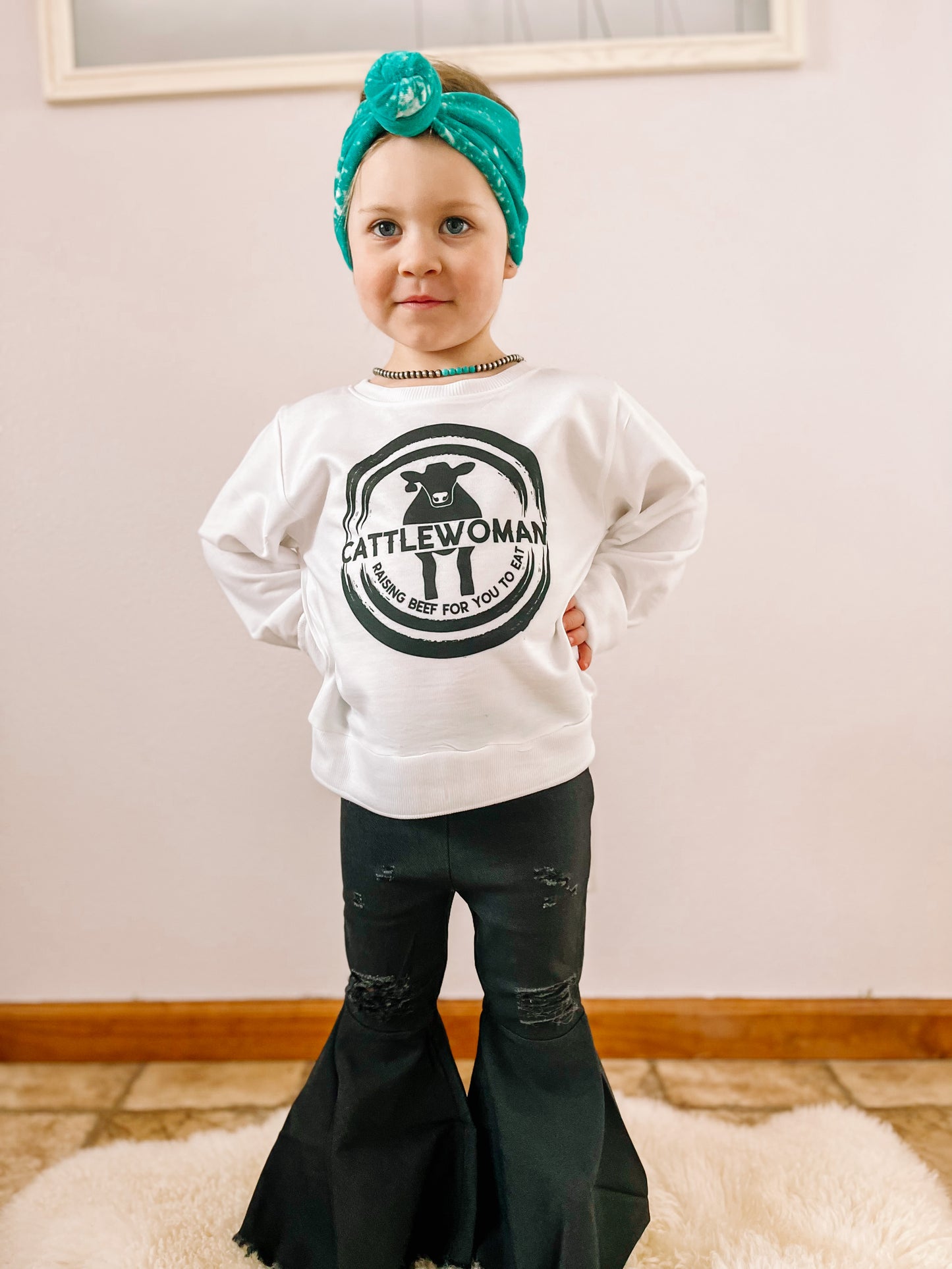 the CattleWoman |Raising| Beef for You to Eat Crewneck