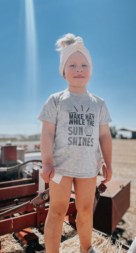 the Make Hay while the |Sun| Shines onesie + tee