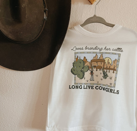 the Long Live |Cowgirls| onesie + tee